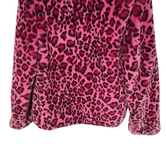 Zadig & Voltaire Lila Leopard Jacket XS Pink Black Faux Fur Button Front - Picture 11 of 12
